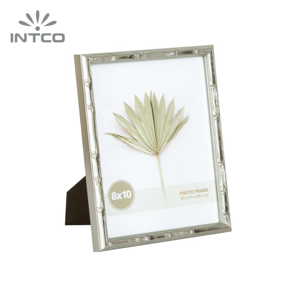 8x10in contemporary silver bamboo photo frame